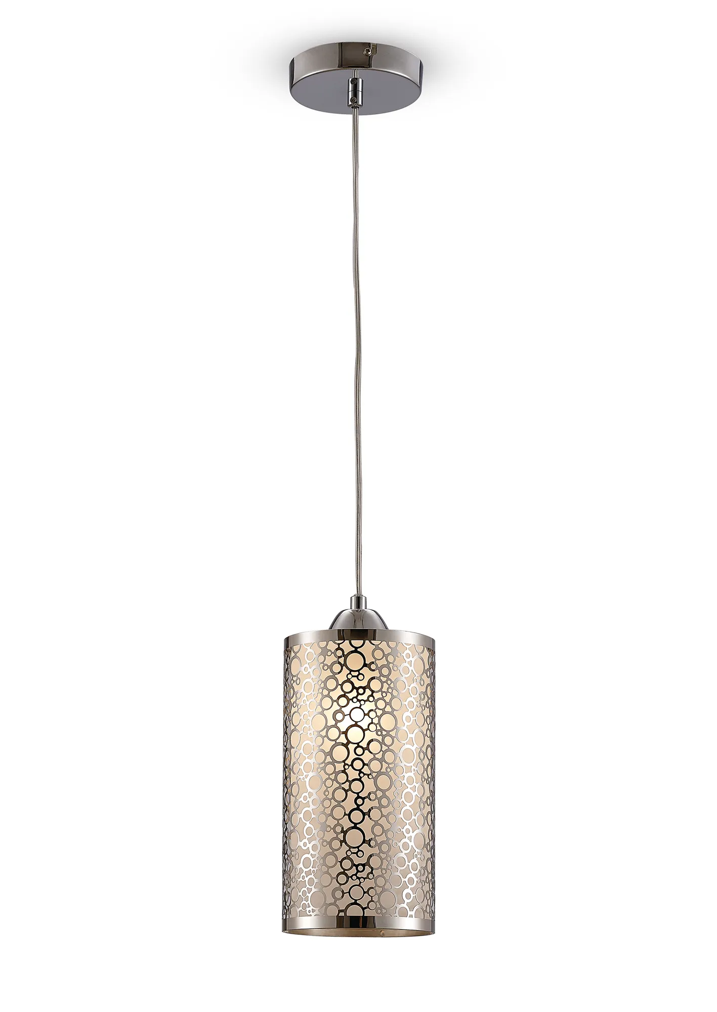 Charon Circle Pattern Glass Pendant 1 Light Polished Chrome D0133  Deco Charon